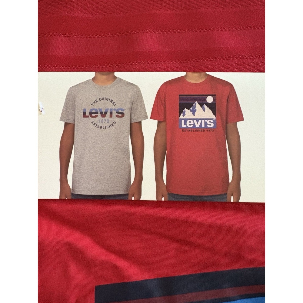 NWT Levi's Boy's 2-Pack Short Sleeve Graphic Logo Print Crewneck Tee Size 5/6 - Picture 3 of 4
